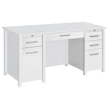 Coaster Dylan Lift Top Office Desk in White High Gloss, , large