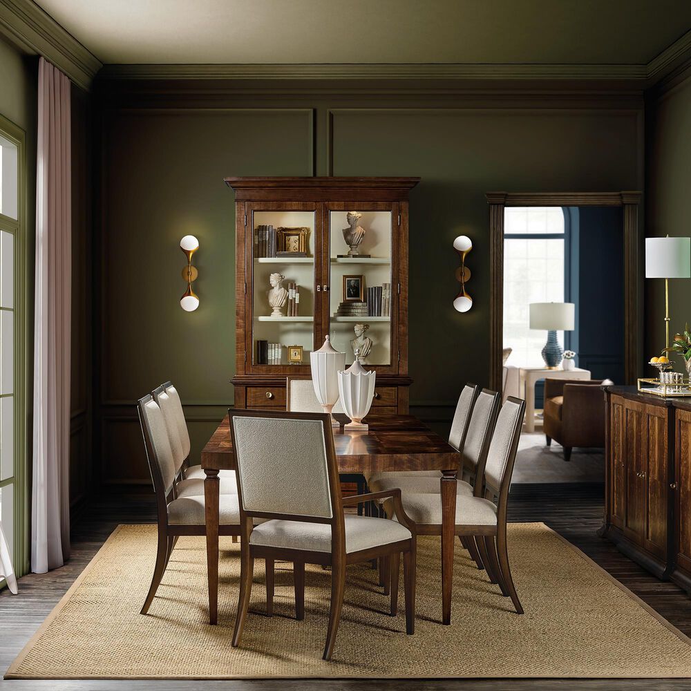 Hooker Furniture Archives Arm Chair with Curate Wheat Upholstered in Classic Walnut, , large