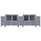 Lexora Home Volez 108" Double Bathroom Vanity in Dark Grey with 2 cm White Ceramic Top, Rectangular Sinks and Side Cabinets, , large