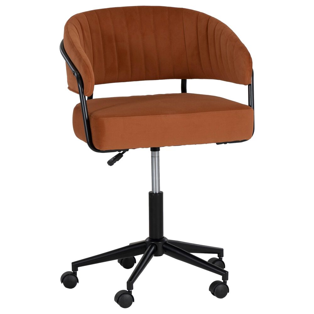 Linon Home Decor Prestwick Office Chair in Caramel, , large