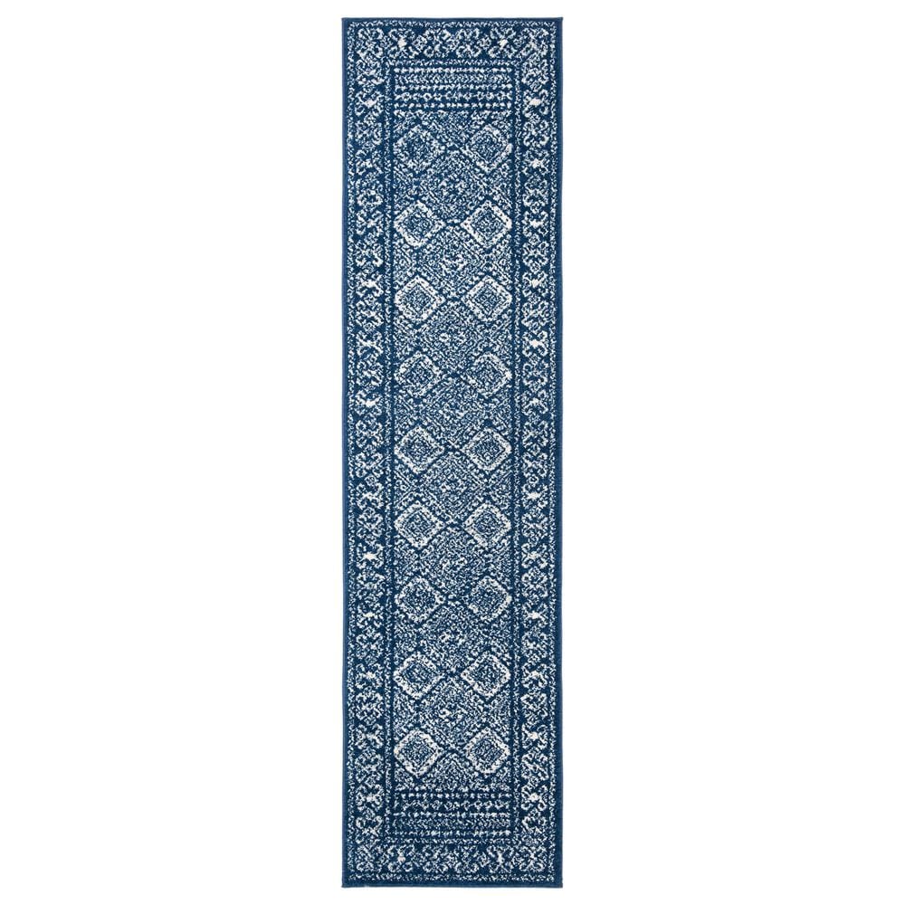 Safavieh Tulum TUL264N 2" x 11" Ivory and Navy Runner, , large