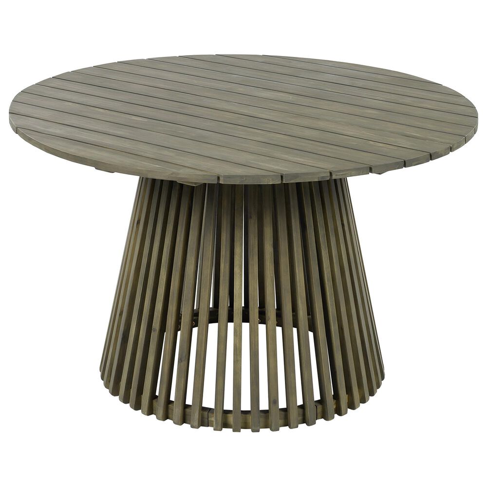 Hearth and Haven Outdoor Round Dining Table in Grey - Table Only, , large