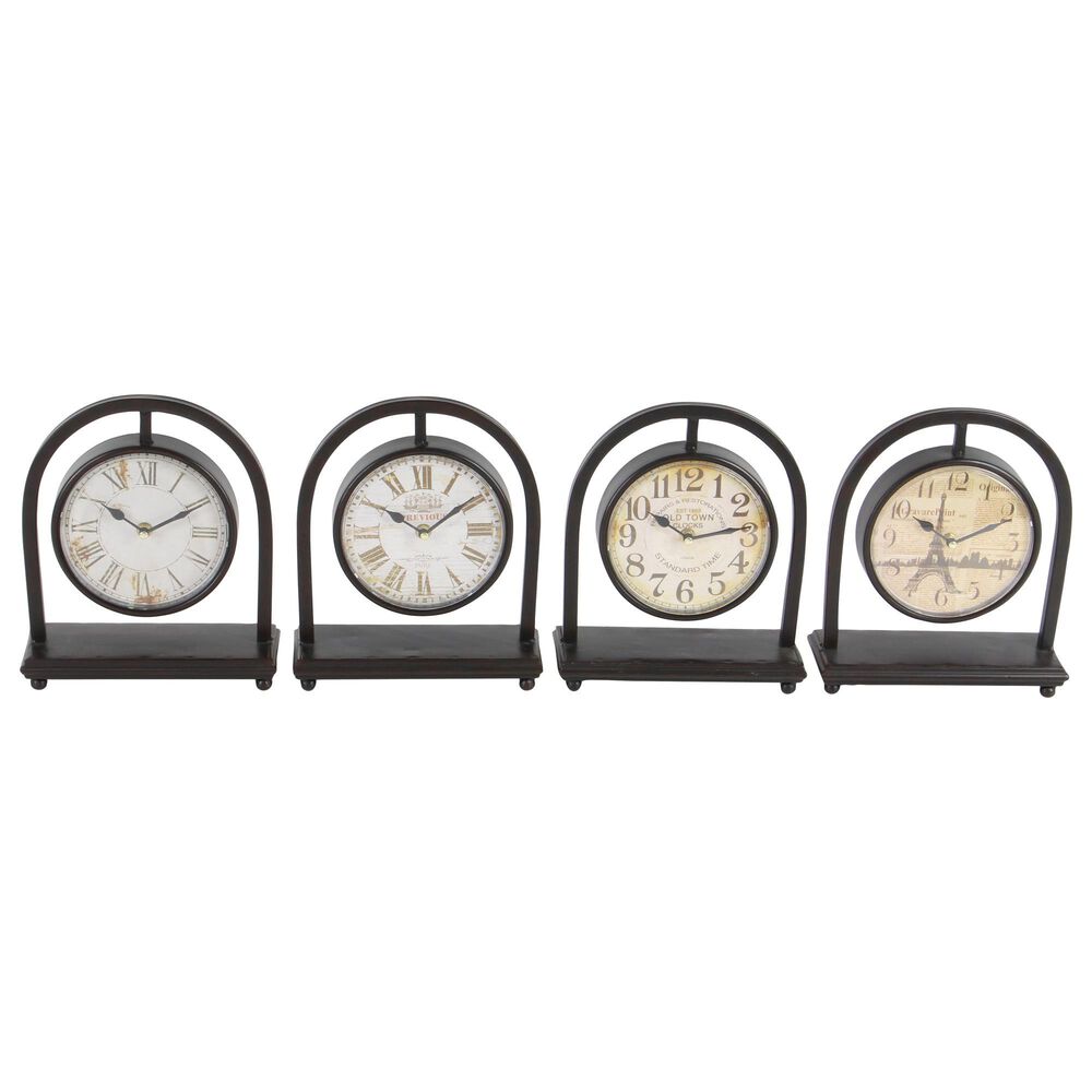 Maple and Jade 11" Desk Clocks in Black (Set of 4), , large