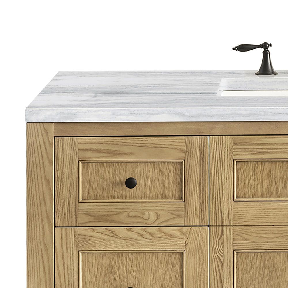 James Martin Vanities Breckenridge 48&quot; Single Bathroom Vanity in Light Natural Oak with 3 cm Arctic Fall Solid Surface Top and Rectangular Sink, , large