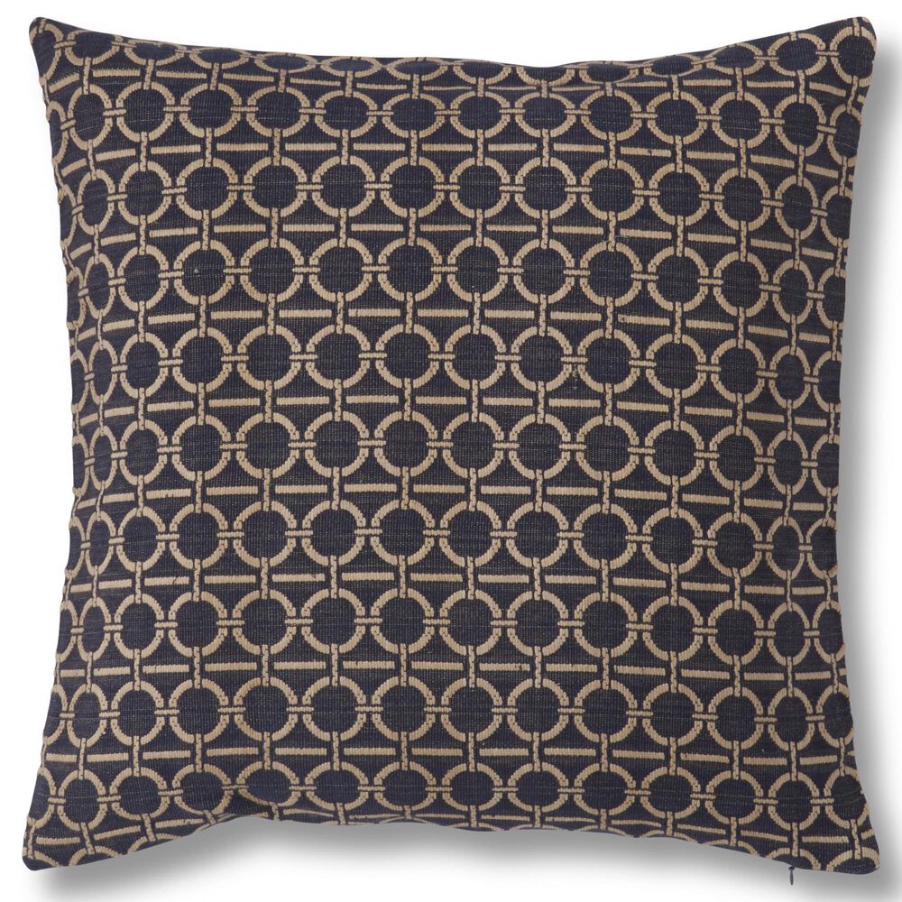 K & K Interiors 20" Square Ring Throw Pillow in Navy, , large