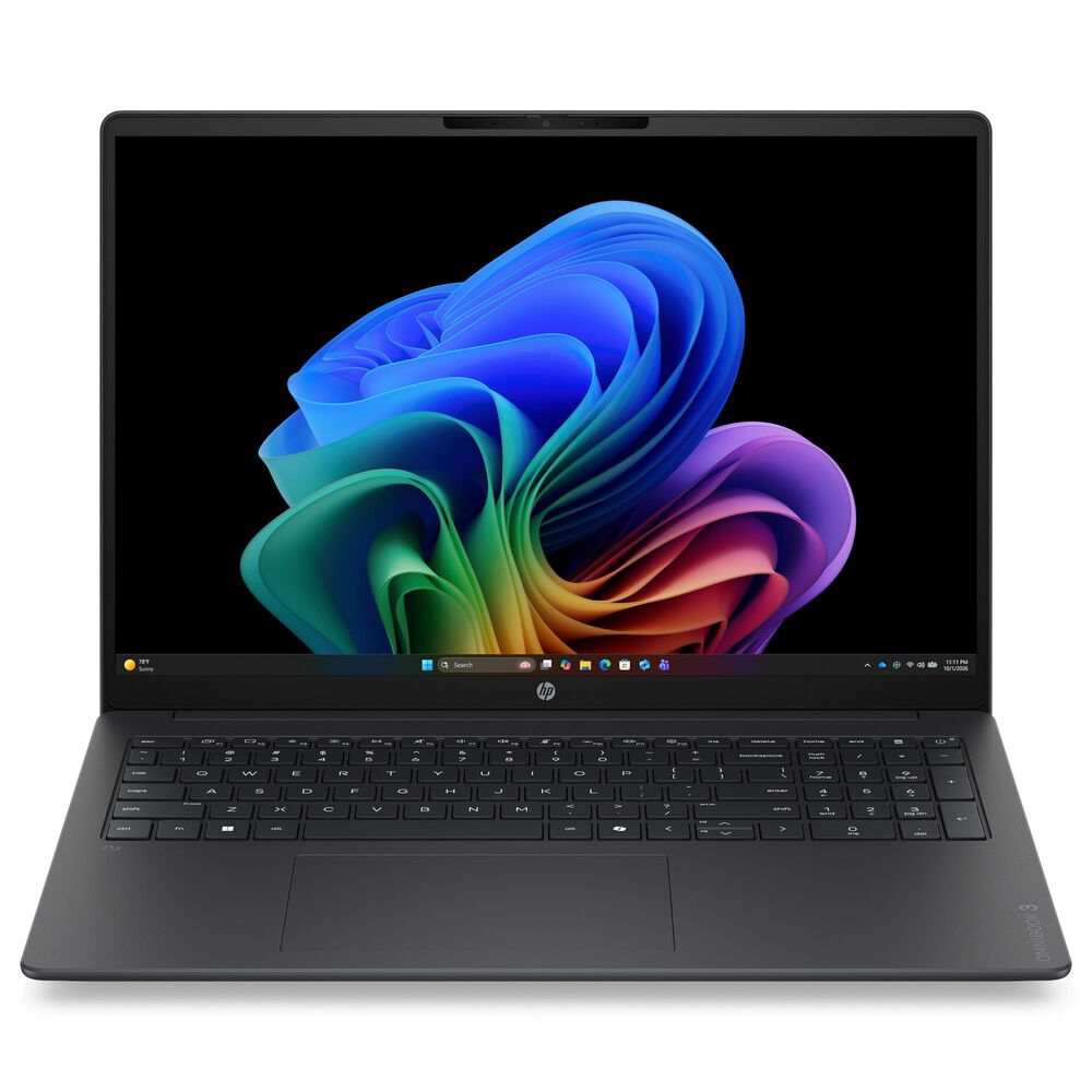 HP OmniBook 3 16" Copilot+ PC Laptop | Snapdragon X X1-26-100 - 16GB RAM - Qualcomm Adreno GPU Graphics - 1TB SSD in Mica Silver, , large