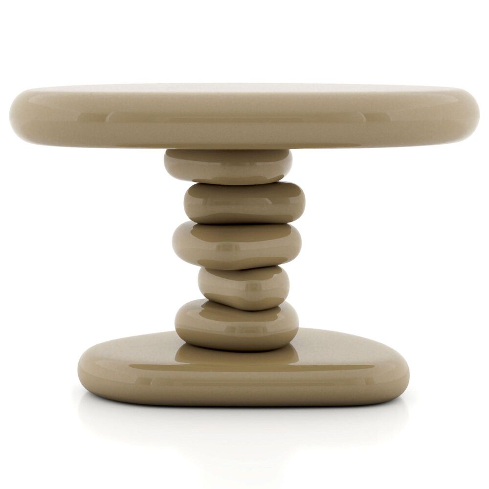 Furniture of America Rene Glossy End Table in Light Brown, , large