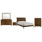 Mayberry Hill Malibu 5 Piece Full Bedroom Set in Walnut, , large