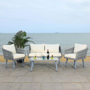 Safavieh Kerson 4-Piece Rope Living Set in Grey/Beige, , large