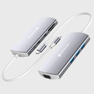 The Mighty Mount USB-C 9-in-1 Dual HDMI Hub in Gray, , large