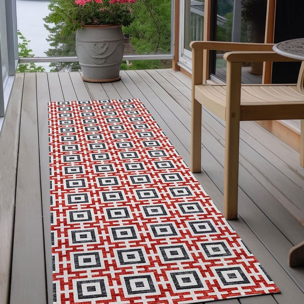 Dalyn Rug Company Marlo 2&#39;3&quot; x 12&#39; Red Indoor/Outdoor Runner, , large