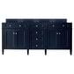James Martin Vanities Brittany 72" Double Bathroom Vanity in Victory Blue with 3 cm White Zeus Quartz Top and Rectangular Sinks, , large