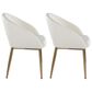 LumiSource Renee Arm Chair with White Faux Leather Cushion in Gold (Set of 2), , large