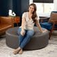 Jaxx Candler Round Ottoman in Gunmetal, , large