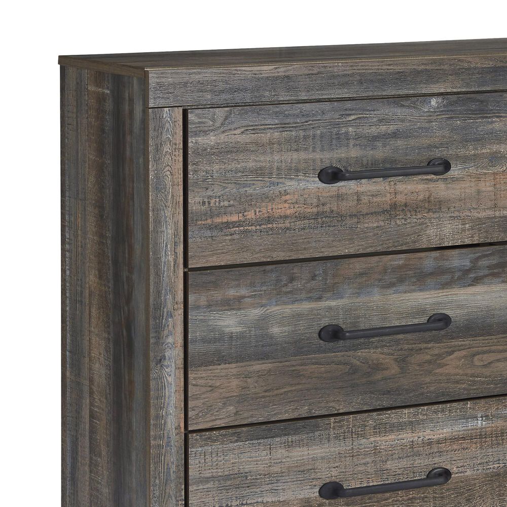 Ashley Drystan 3-Piece Queen Panel Bedroom Set in Brown Rustic, Burnt Orange and Teal, , large