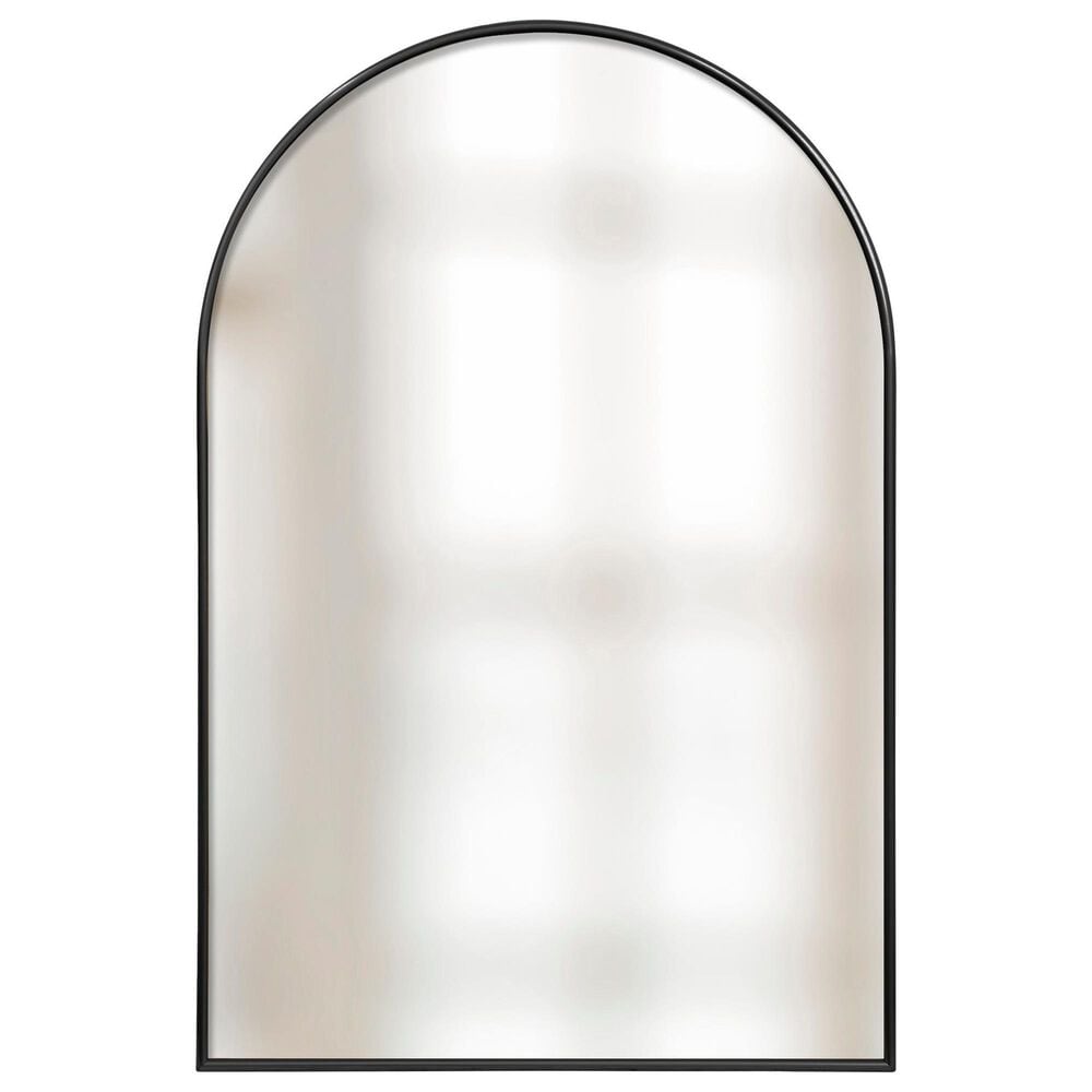Flair Industries 30" Arched Aluminum Wall Mirror in Black, , large