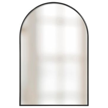 Flair Industries 30" Arched Aluminum Wall Mirror in Black, , large