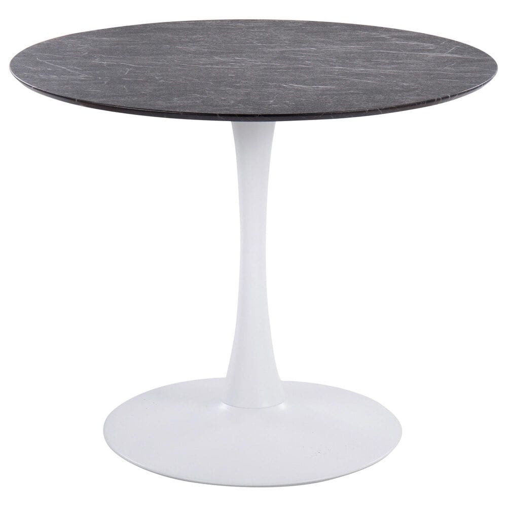 LumiSource Pebble Dining Table in White and Black - Table Only, , large