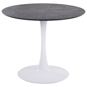 LumiSource Pebble Dining Table in White and Black - Table Only, , large