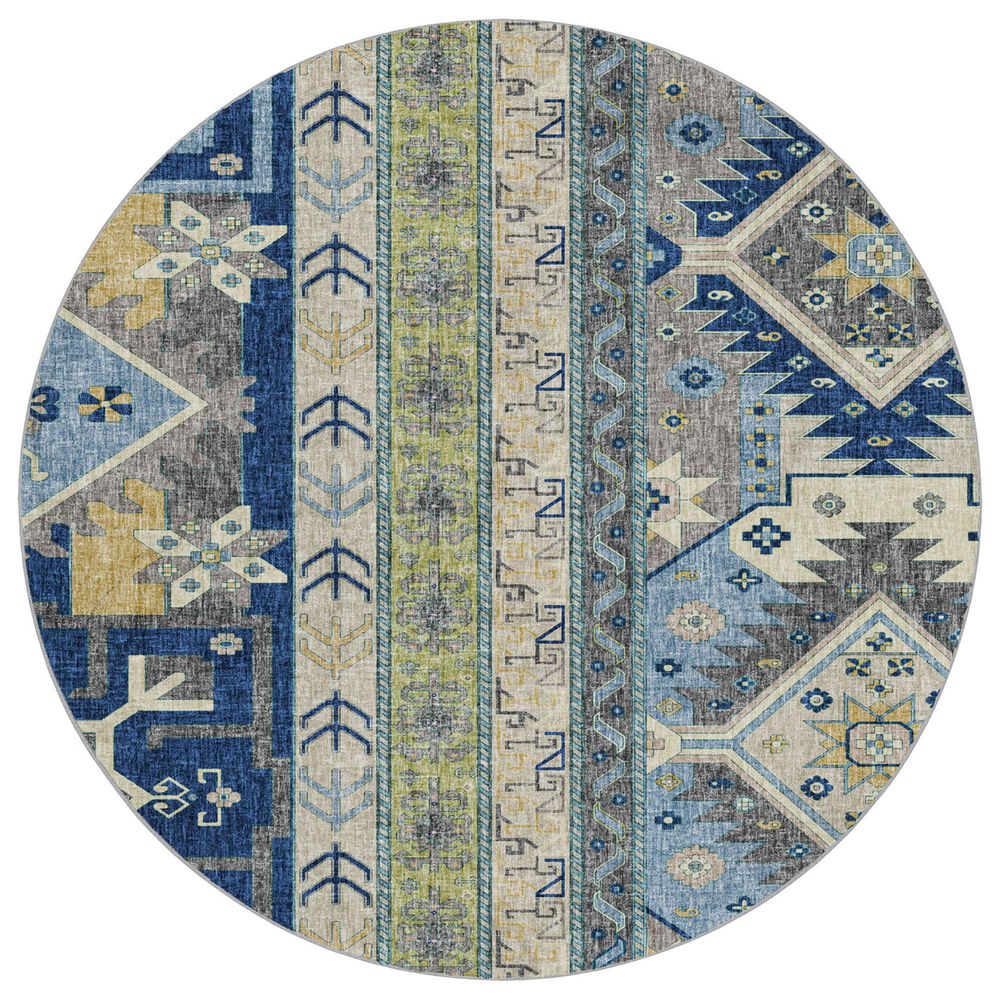 Dalyn Rug Company Lorenzo LN3 Navy 8" Round Area Rug, , large