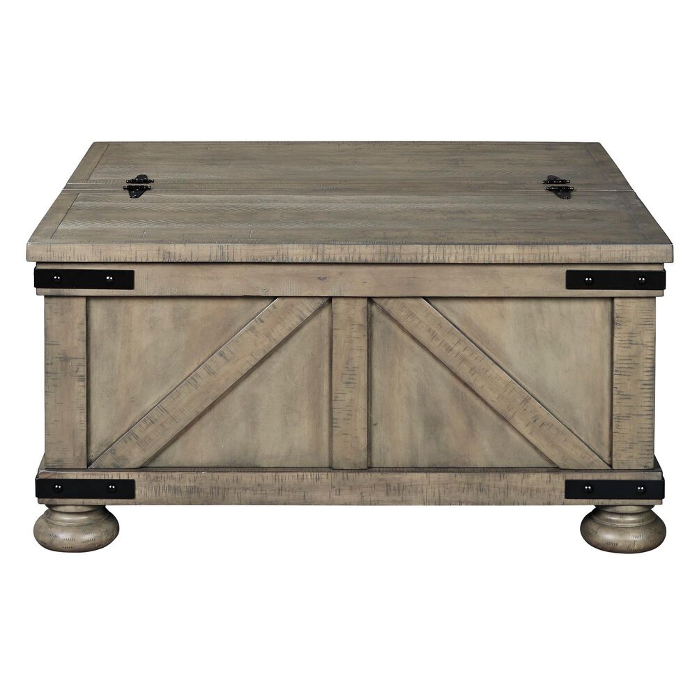 Ashley Aldwin Coffee Table with Lift Top Storage in Weathered Brown, , large