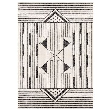 Surya Pisa 6" x 7"9" Black, Gray and Ivory Area Rug, , large