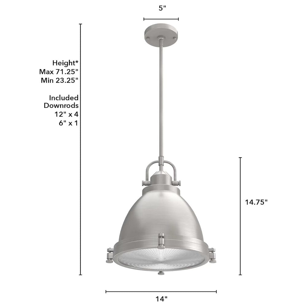 Hunter Bridgemoor 2-Light Pendant in Brushed Nickel, , large