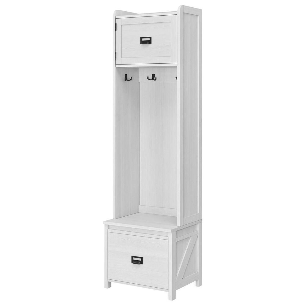 DHP Winthrop Entryway Hall Tree with Storage Bench in Ivory Pine, , large