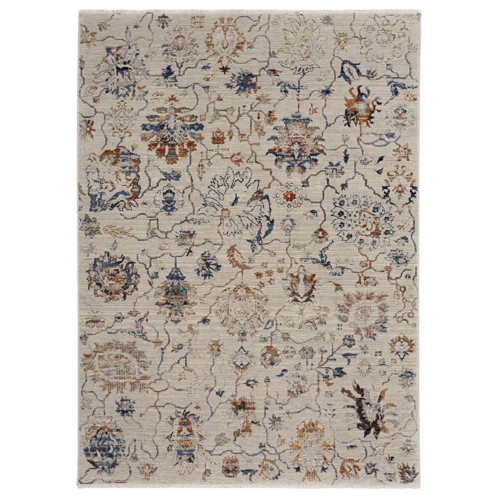 Feizy Kaia 7"10" x 9"6" Ivory and Multicolor Area Rug, , large