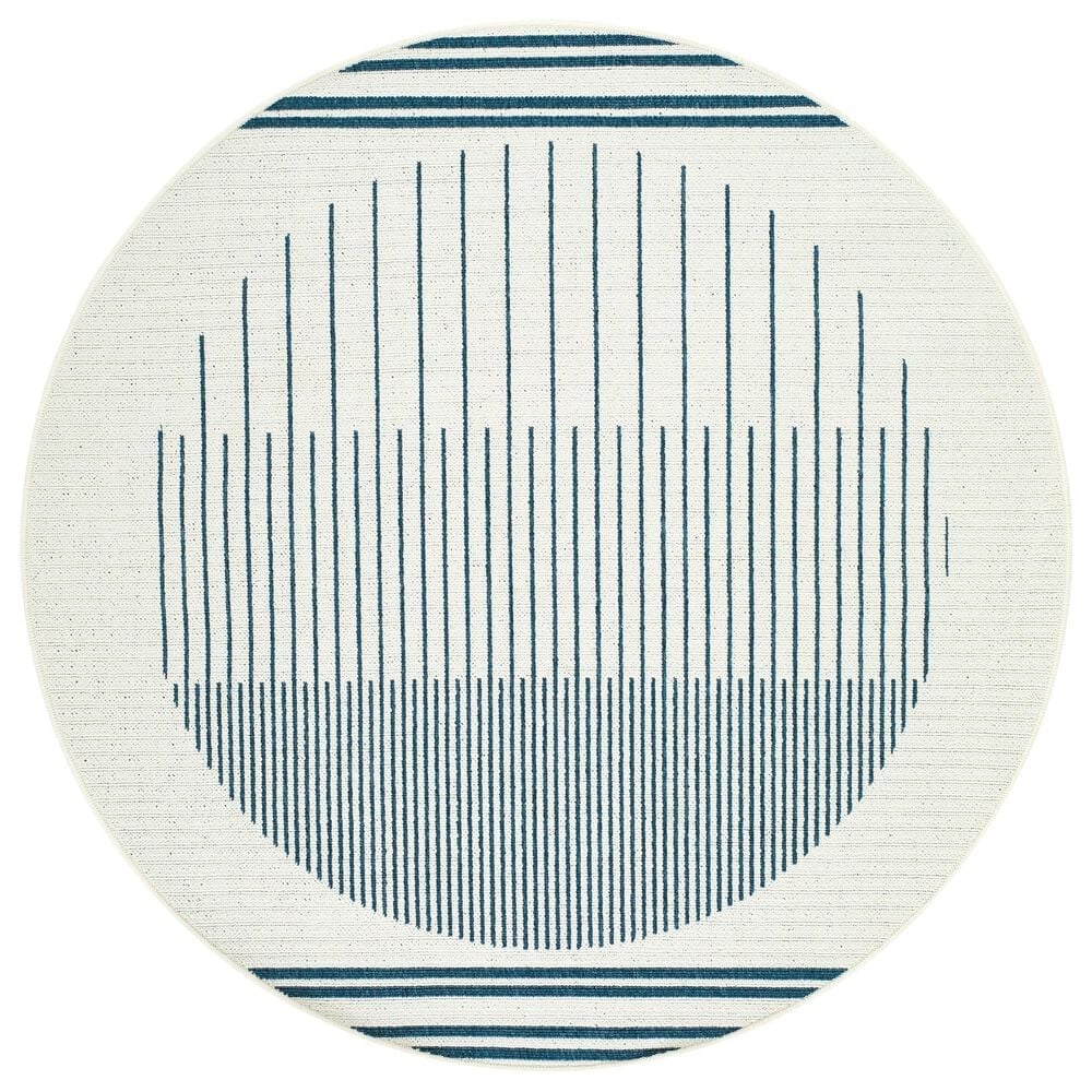 Surya Alfresco 8&#39;10&quot; Round Light Silver, Beige, Charcoal and Nickel Indoor/Outdoor Area Rug, , large
