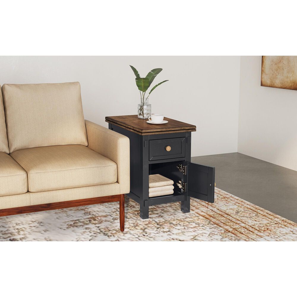 A-America Stormy Ridge Chairside Table in Chickory and Slate Black, , large