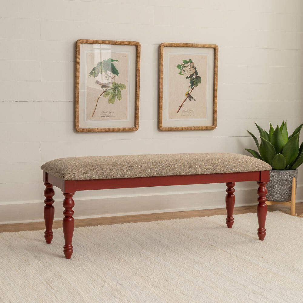 Linon Home Decor Trimble Dining Bench in Red, , large