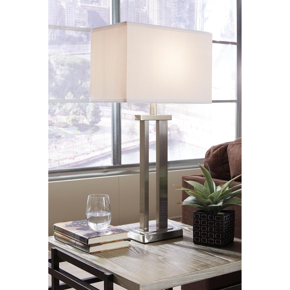 Ashley Aniela Metal Table Lamp In Silver &#40;Set Of 2&#41;, , large