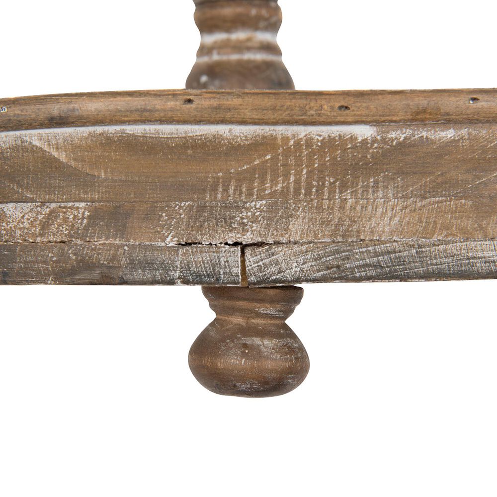 Creative Coop 2-Tier Tray with Metal Handle in Distressed Brown, , large