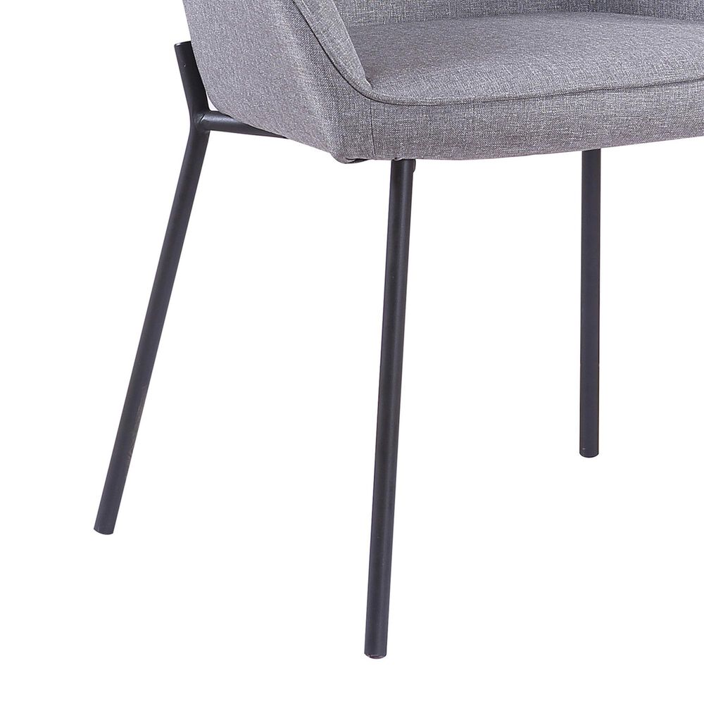 LumiSource Daniella Arm Chair with Grey Cushion in Black (Set of 2), , large