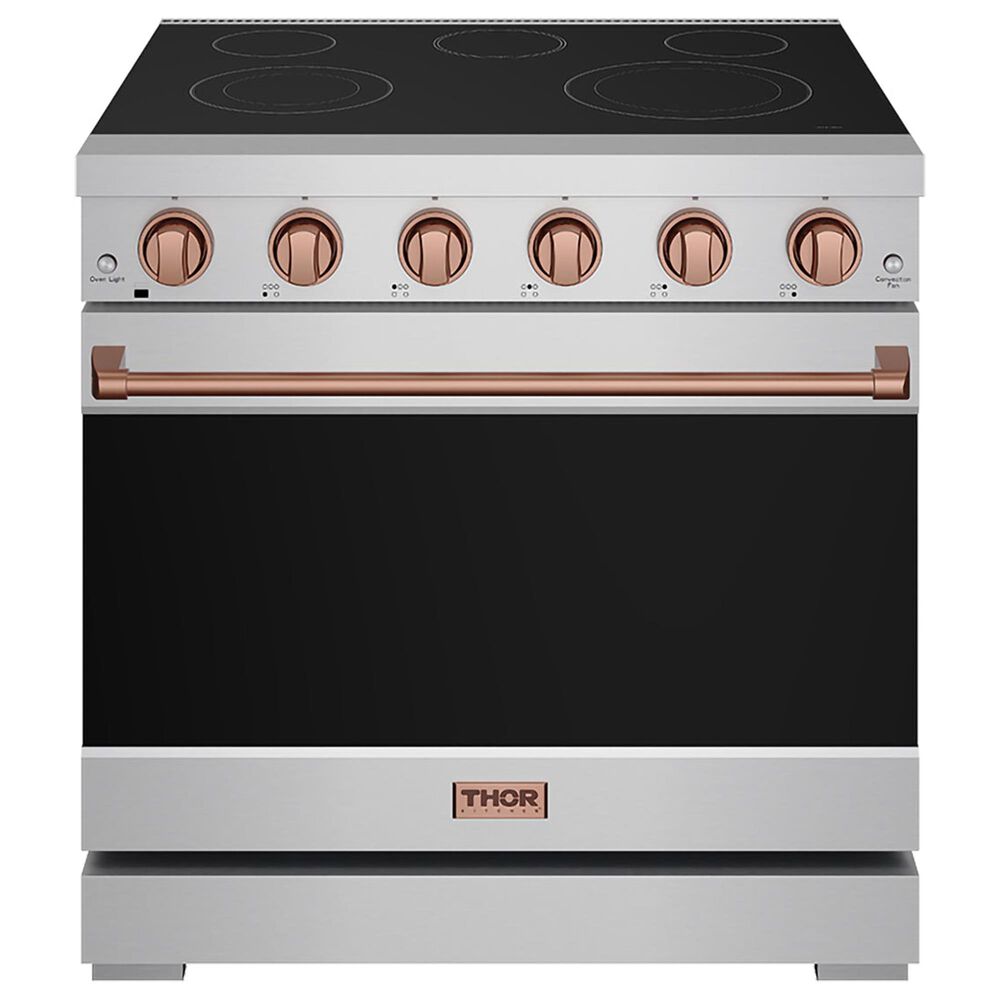 Thor Kitchen Gordon Ramsay 6 Cu. Ft. Professional Freestanding Electric Range with Rose Gold Handle Kit in Stainless Steel, , large