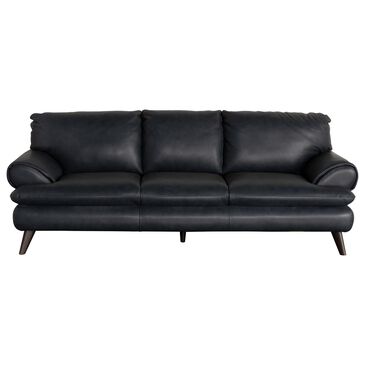 Chateau D"ax Leather Stationary Sofa in Gray Blue, , large