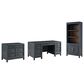Riva Ridge Alexander 3-Piece Executive Desk with Door Bookcase and Combo File Set in Midnight, , large