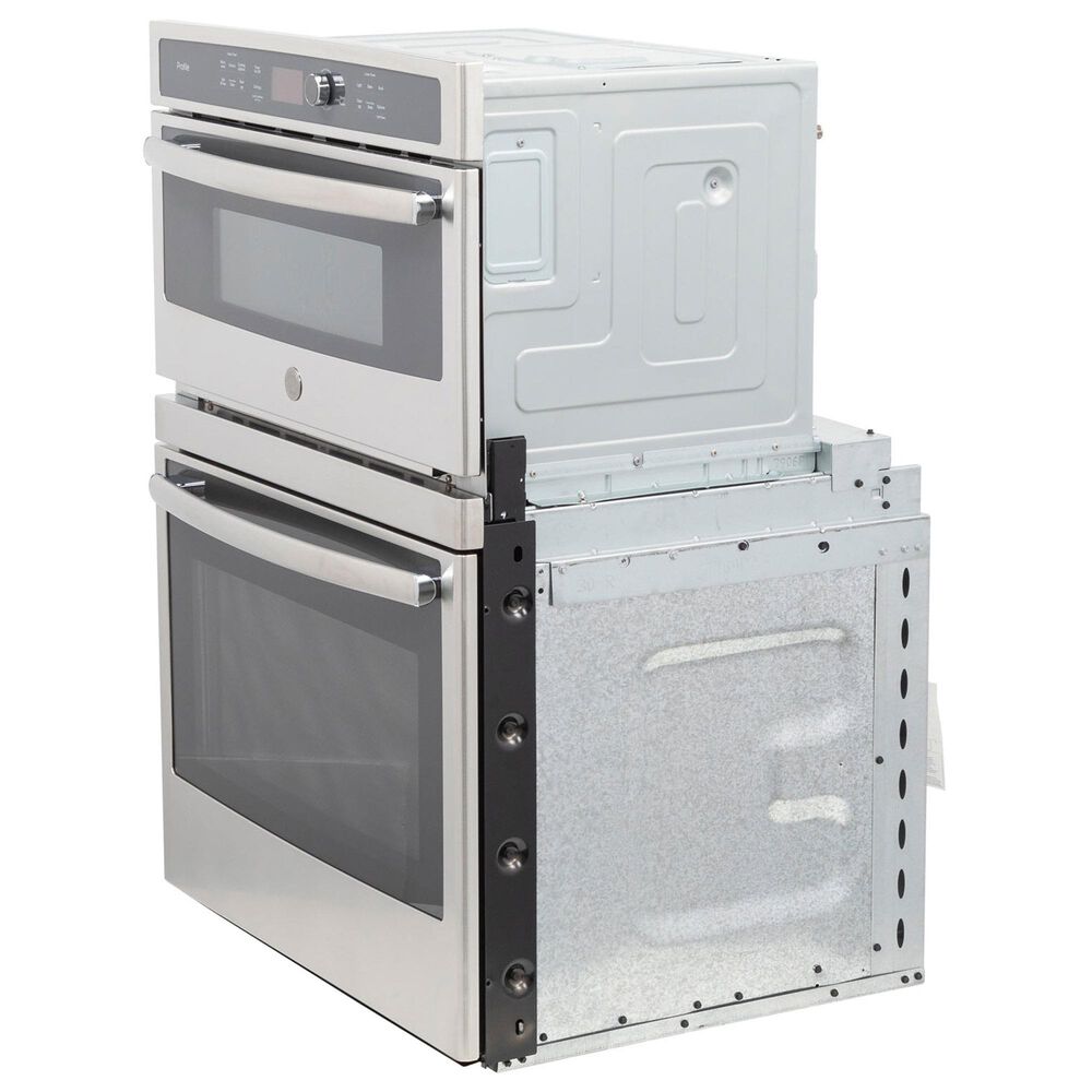 GE Profile 2-Piece Kitchen Package with Stainless Steel 30" Built-In Microwave Combination Wall Oven and Black 30" Electric Cooktop, , large
