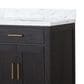 Lexora Home Abbey 72" Double Bathroom Vanity in Black Oak with 2 cm White Carrara Marble Top and Rectangular Sinks, , large