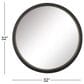Maple and Jade 32" Round Wood Wall Mirror in Matte Black, , large