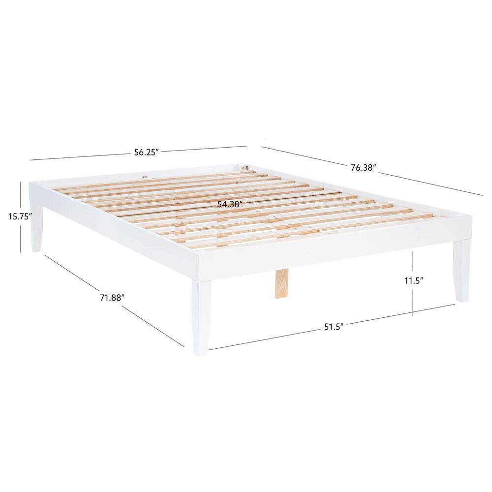 Linon Home Decor Polly Full Platform Bed in Bold White, , large