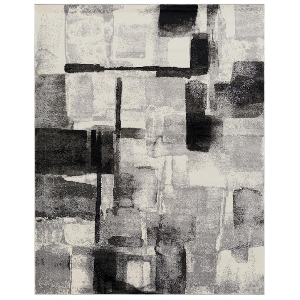 Surya Pepin PEI-1019 7"10" x 11" Black, Medium Gray and Cream Area Rug, , large
