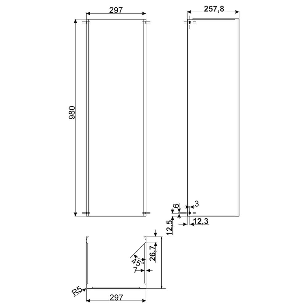SMEG Chimney Extension Kit for Hoods in Stainless Steel, , large