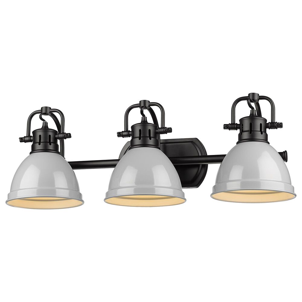 Golden Lighting Duncan 3-Light Bath Vanity in Matte Black and Glossy Gray, , large