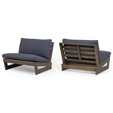 Noble House Sherwood Patio Club Chair in Dark Gray (Set of 2), , large