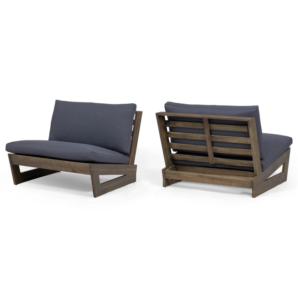 Noble House Sherwood Patio Club Chair in Dark Gray (Set of 2), , large