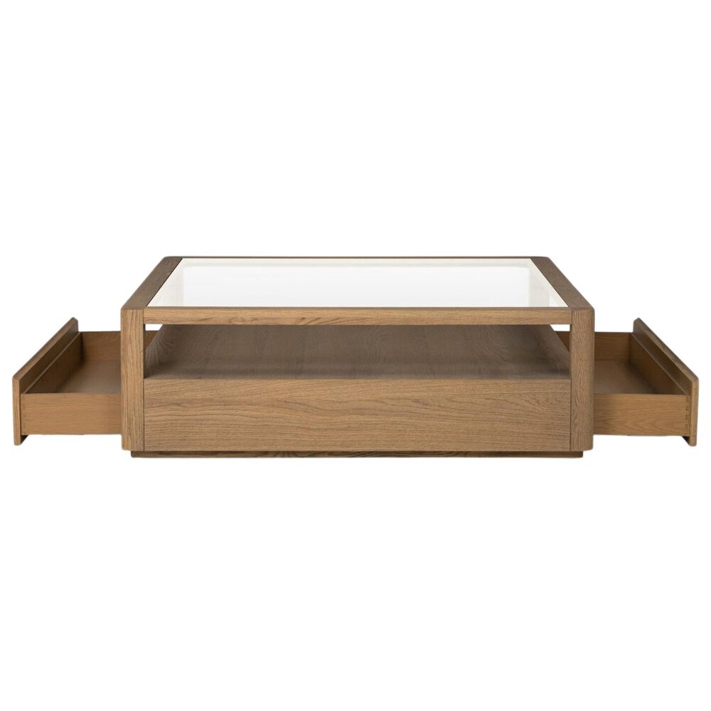Four Hands Shiloh Coffee Table in Sandy Oak and Clear, , large