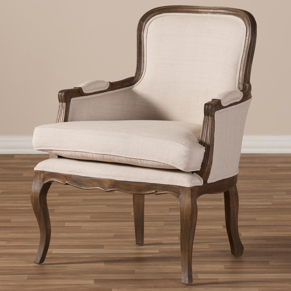 Baxton Studio Napoleon Accent Chair in Beige, , large