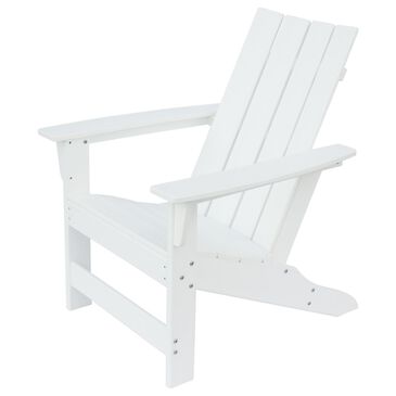 Hearth and Haven Encino Outdoor Plastic Adirondack Chair in White, , large